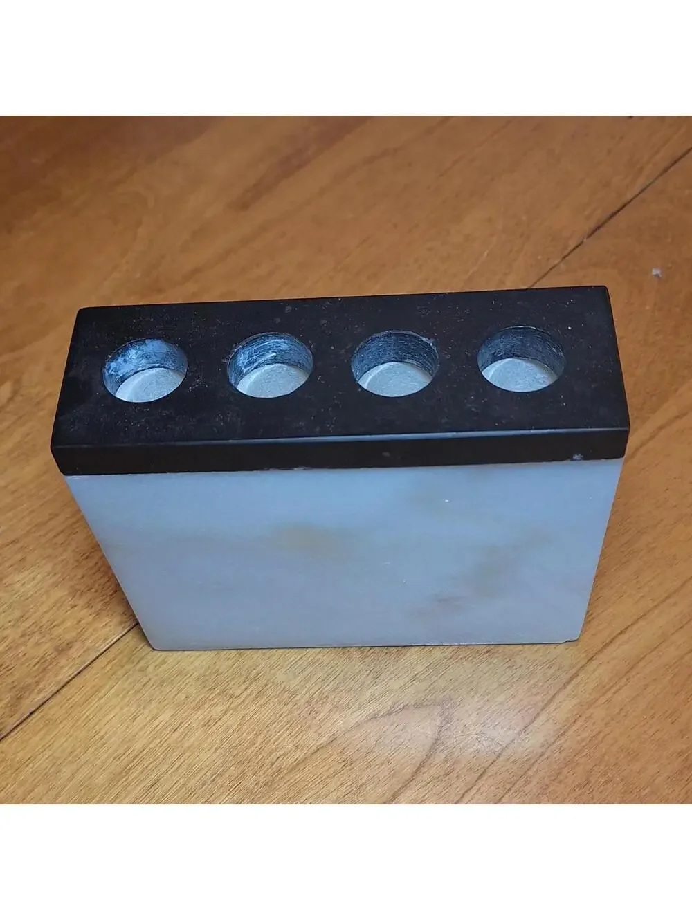 Marble Toothbrush/Pencil Holder or Vase for Flowers 4 Holes 4.25